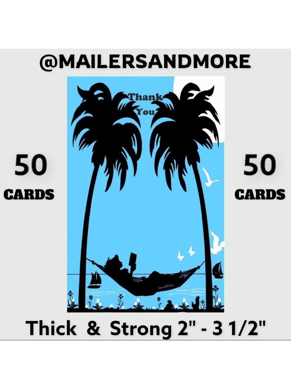 50 Girl in Hammock Thank You Cards. PRICE IS FIRM